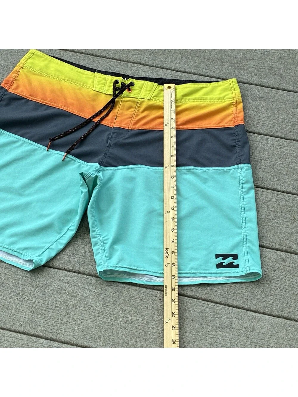 Billabong Platinum × Board ShortsMens 38 Color Block Surf Swim
